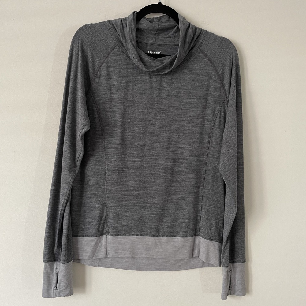 Dagsmejan Nattwarm Sleep Tech Long Sleeve Cowl Neck Top Gray Sz M Stretch Lounge